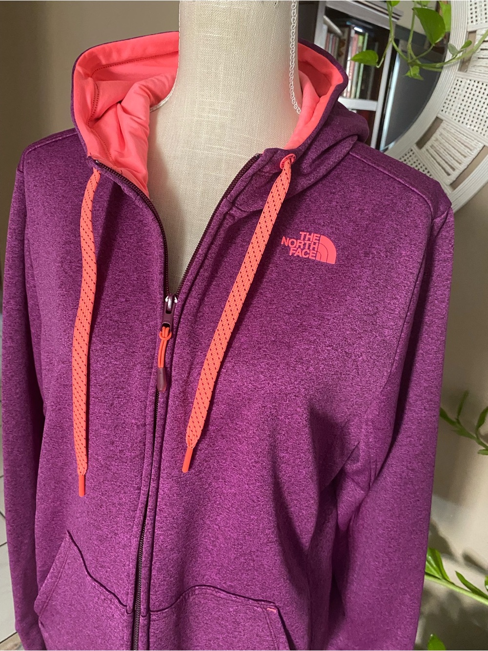 NWOT The North Face XL Women's Fave Full Zip Hoodie Jacket Purple Orange